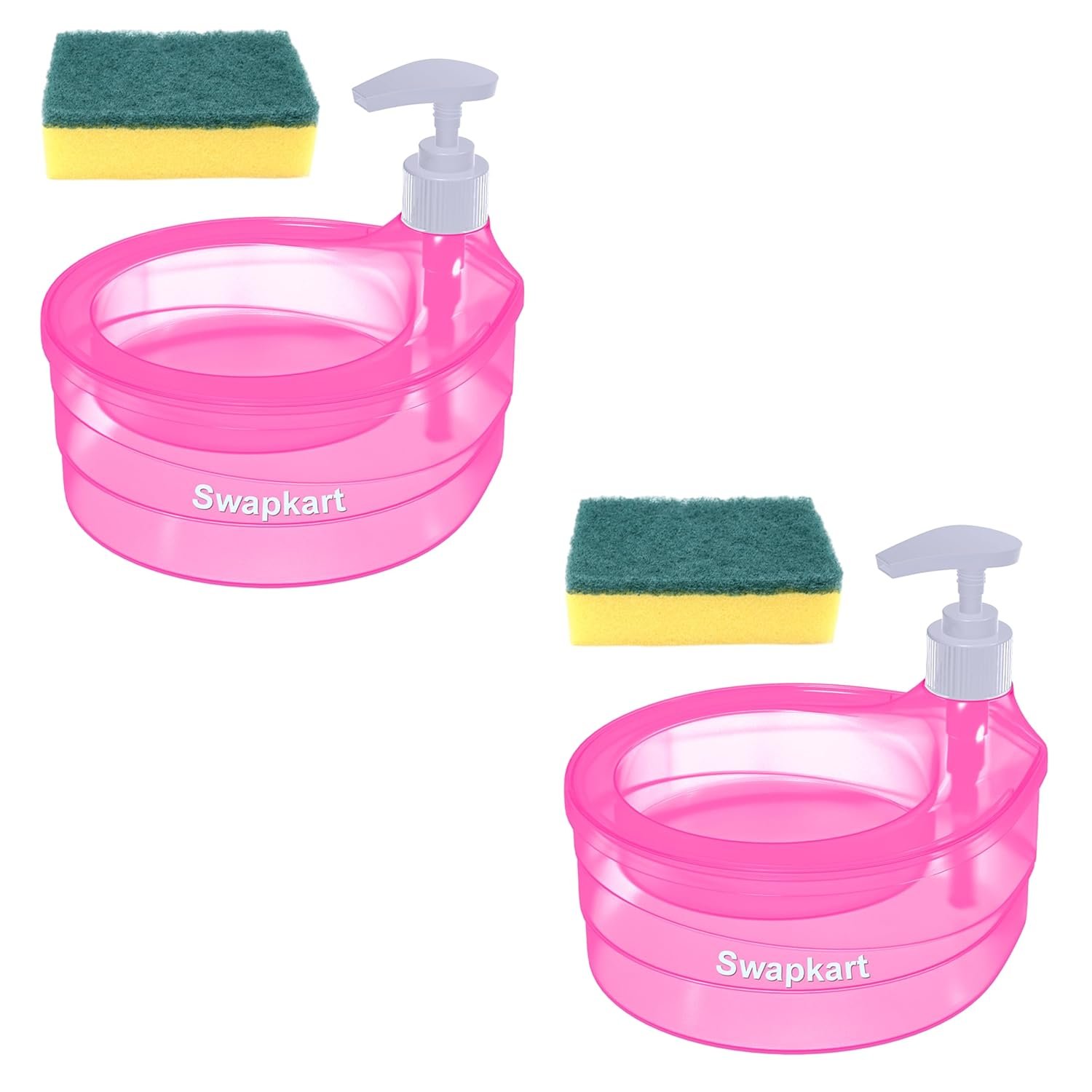 SWAPKART Plastic Pack of 2 Double Layer Soap Dispenser for home appliances