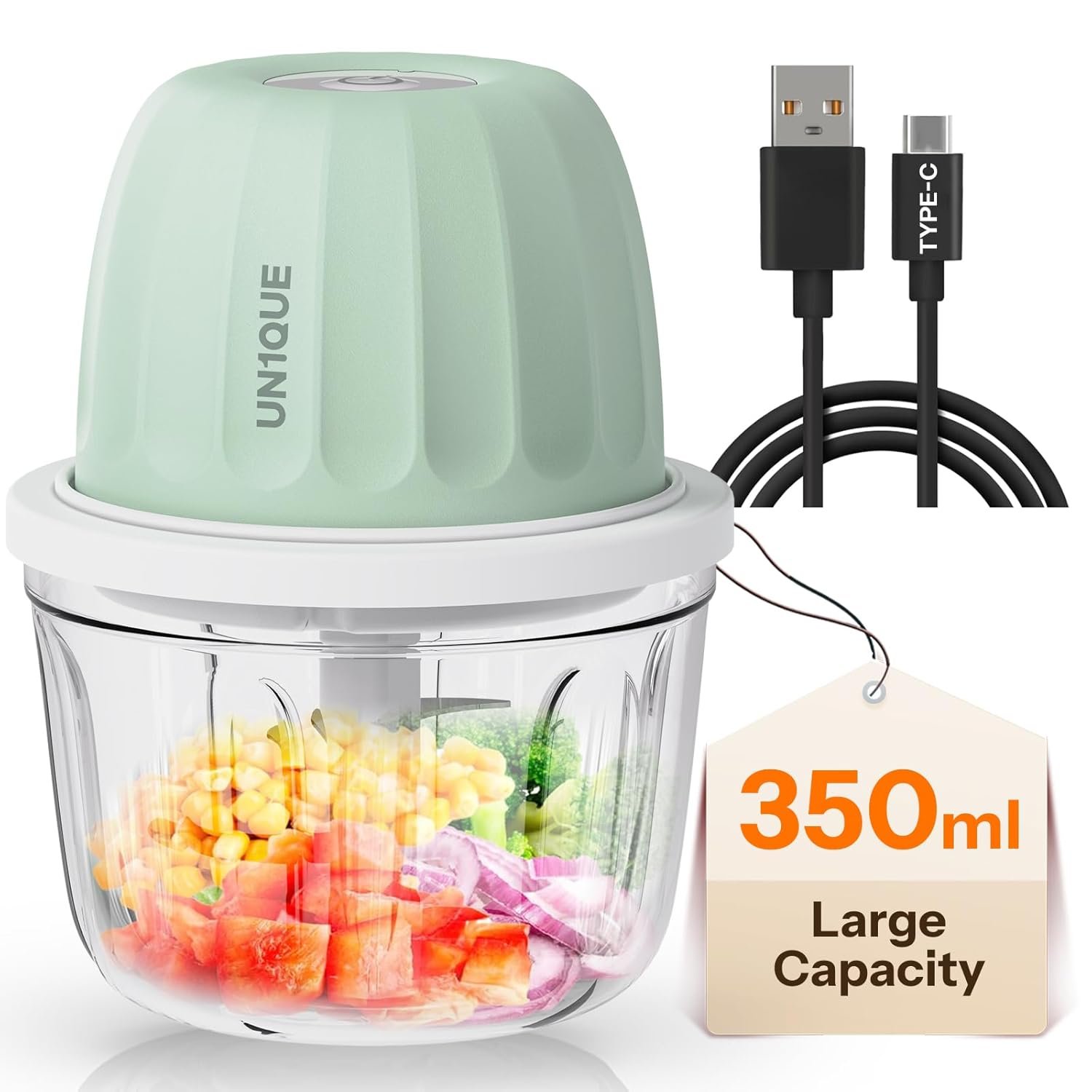 UN1QUE 350ML Rechargeable Mini Electric Chopper for Kicthen Use | Pigeon Handy Mini Chopper 400 ml