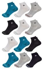 SJeware 12 Pairs Solid Cotton Ankle Socks Pack