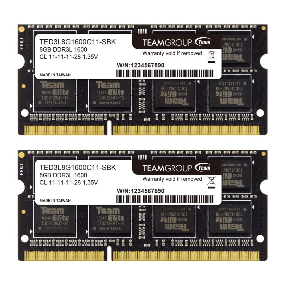 Elite DDR3L 16GB Kit (2 x 8GB) 1600MHz PC3-12800 CL11 8GB RAM