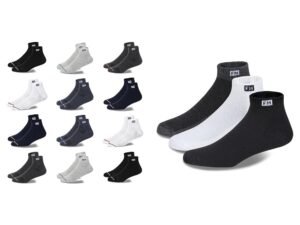 SJeware 12 Pairs Solid Cotton Ankle Socks Pack