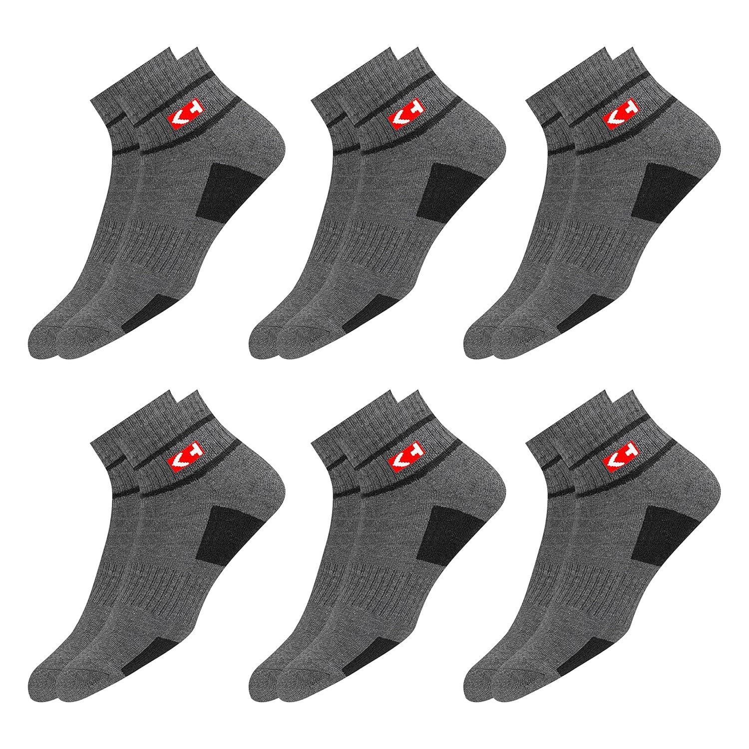KOPNHAGN Sports Socks Men with Cushion, Stripe Design, Quarter Length, best deals