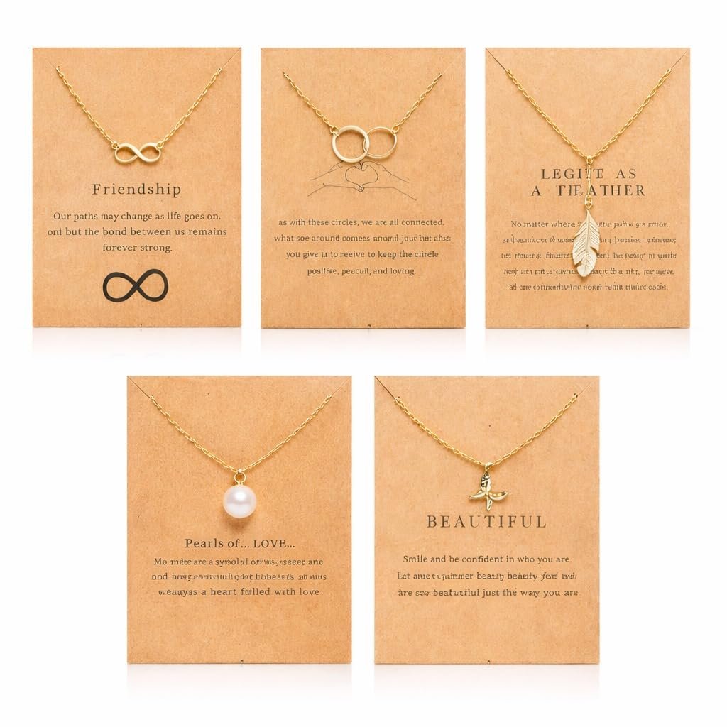 MEENAZ 5 Pcs Combo Fashion Pendant Necklace Set for Women fashion