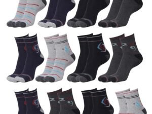 SJeware 12 Pairs Solid Cotton Ankle Socks Pack