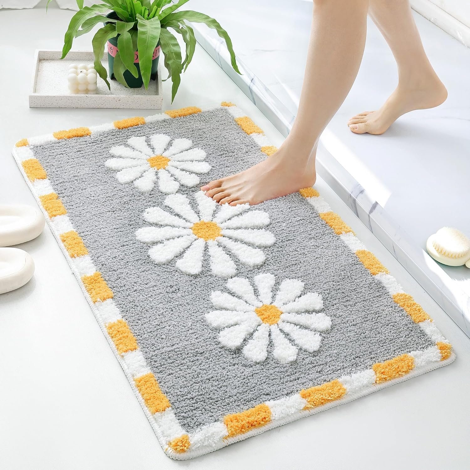 Roseate Blossom Super Soft Anti-Skid (40x60 cm) Super Absorbent Mats home kitchen