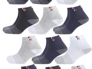 SJeware 12 Pairs Solid Cotton Ankle Socks Pack