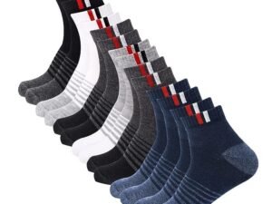 SJeware 12 Pairs Solid Cotton Ankle Socks Pack