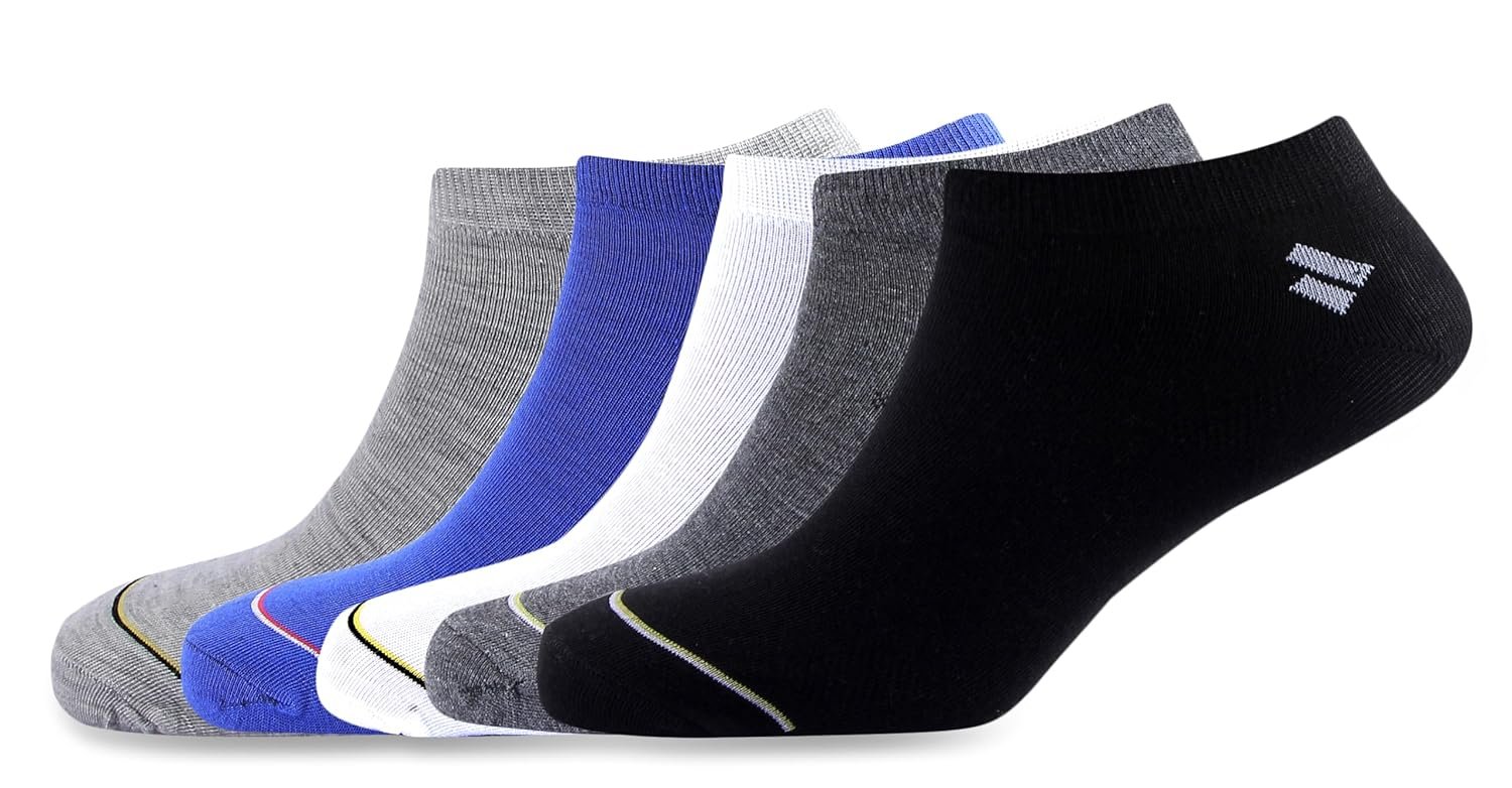 SJeware Polyester 5 Pairs Soft Solid Ankle Length Socks For SJeware 12 Pairs Solid Cotton Ankle Socks Pack