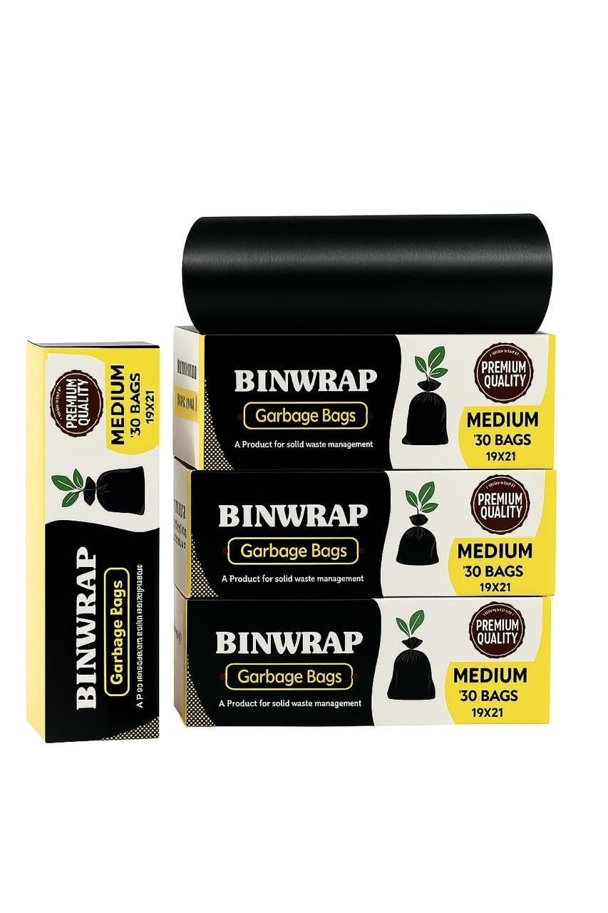BINWRAP Brand - Garbage Bags, Medium -(19 x 21 inches) ʼgarbage bags medium 30 pcsʼ