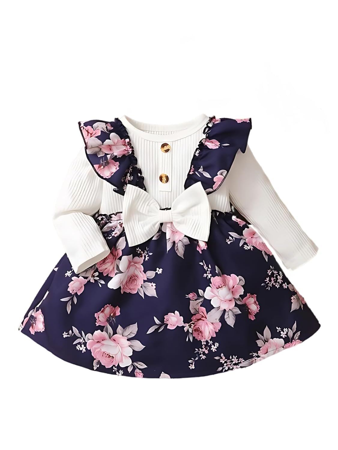 Buy & Try by Dharmikaay Girl's Lycra Floral Printed Frock fashion