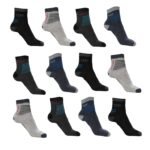 SJeware 12 Pairs Solid Cotton Ankle Socks Pack
