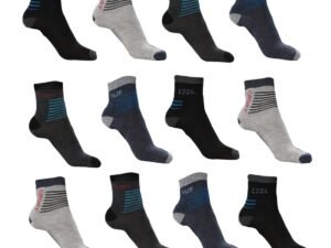 SJeware 12 Pairs Solid Cotton Ankle Socks Pack