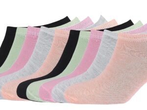 SJeware 12 Pairs Solid Cotton Ankle Socks Pack