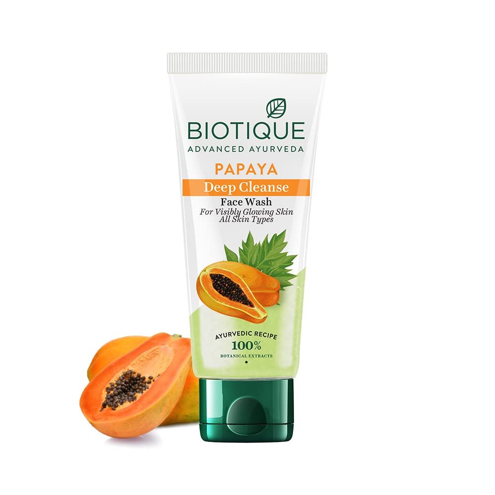 Biotique Papaya Deep Cleanse Face Wash | Gentle Exfoliation | Cetaphil Gentle Skin Hydrating Face Wash 125 ml