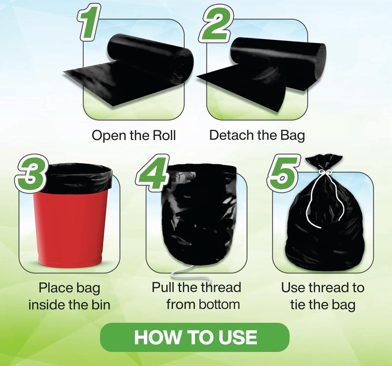 Garbage Bags Medium Size 19x21 Inches|120 Bags (Pack of 4 ʼgarbage bags medium 30 pcsʼ