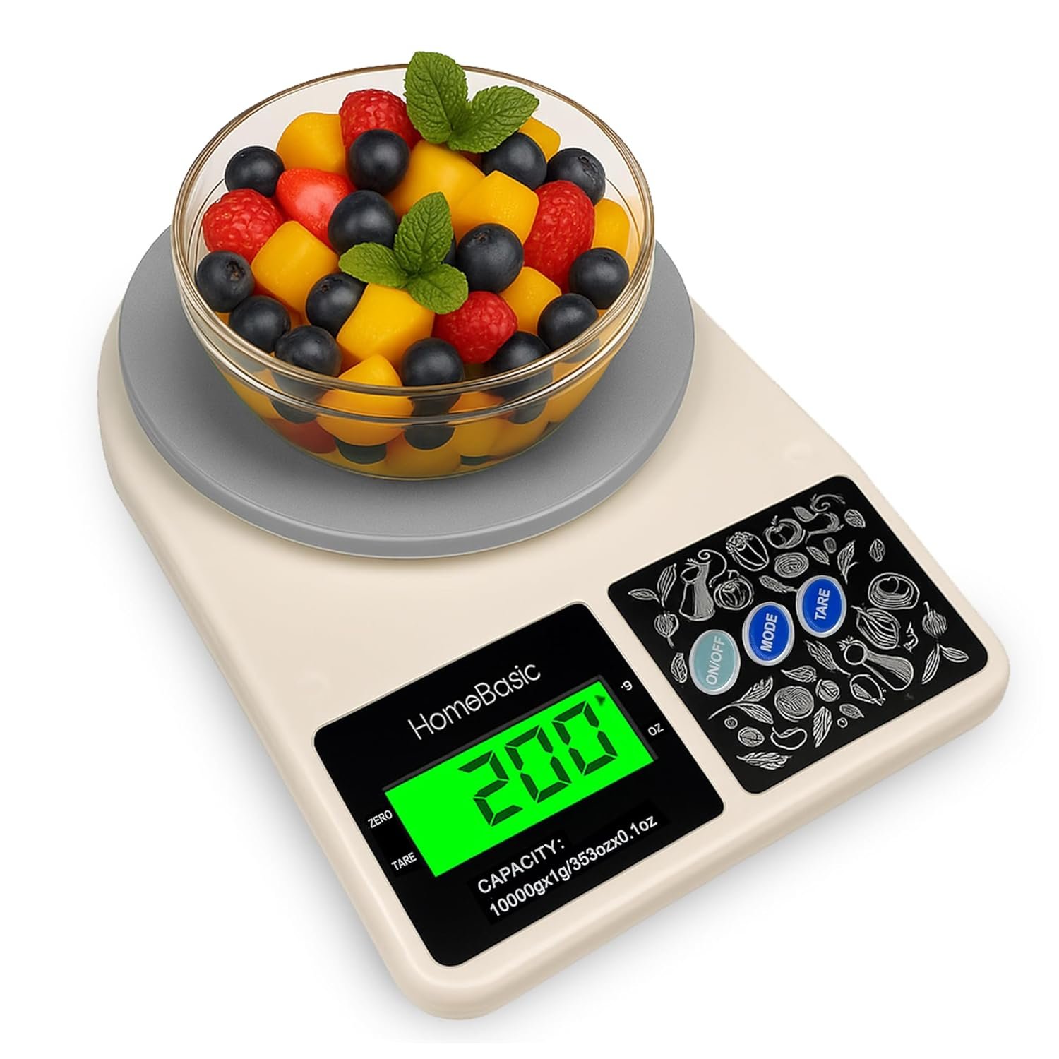 HOMEBASIC Digital Kitchen Weighing Scale 10Kg: High-Precision 1g Accuracy | home kitchen