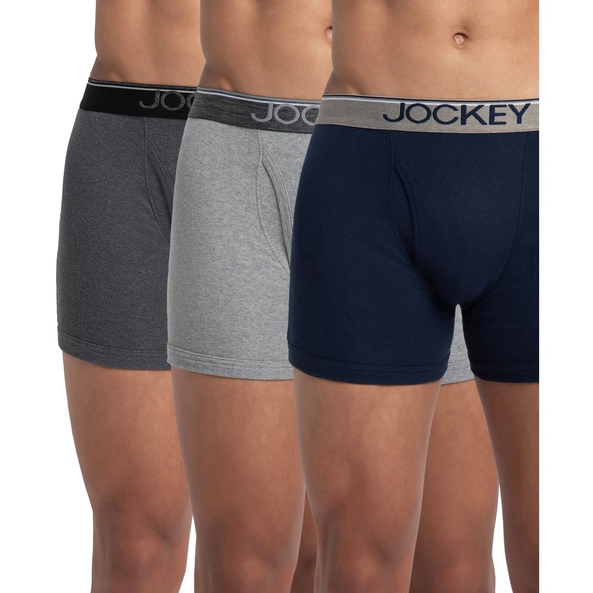 Jockey 8009 Men's Super Combed Cotton Rib Solid Boxer Brief best deals