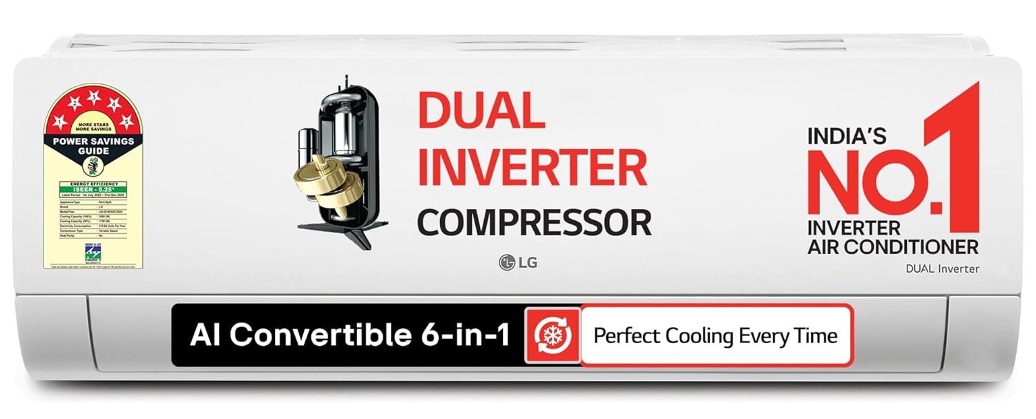 LG 1.5 Ton 5 Star DUAL Inverter Split AC (Copper, Whirlpool 235 L Frost Free Triple‑Door Refrigerator