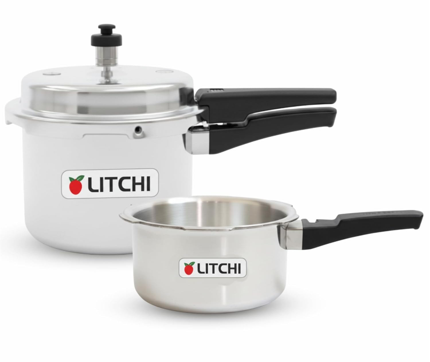 Litchi Aluminium 2, 3 Litres Pressure Cooker | Outer Lid Butterfly Curve 3 Litre Pressure Cooker