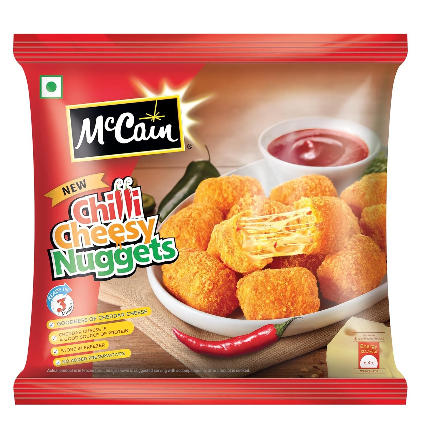 Mccain Chilli Cheesy Nuggets, 250 g grocery