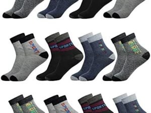 SJeware 12 Pairs Solid Cotton Ankle Socks Pack