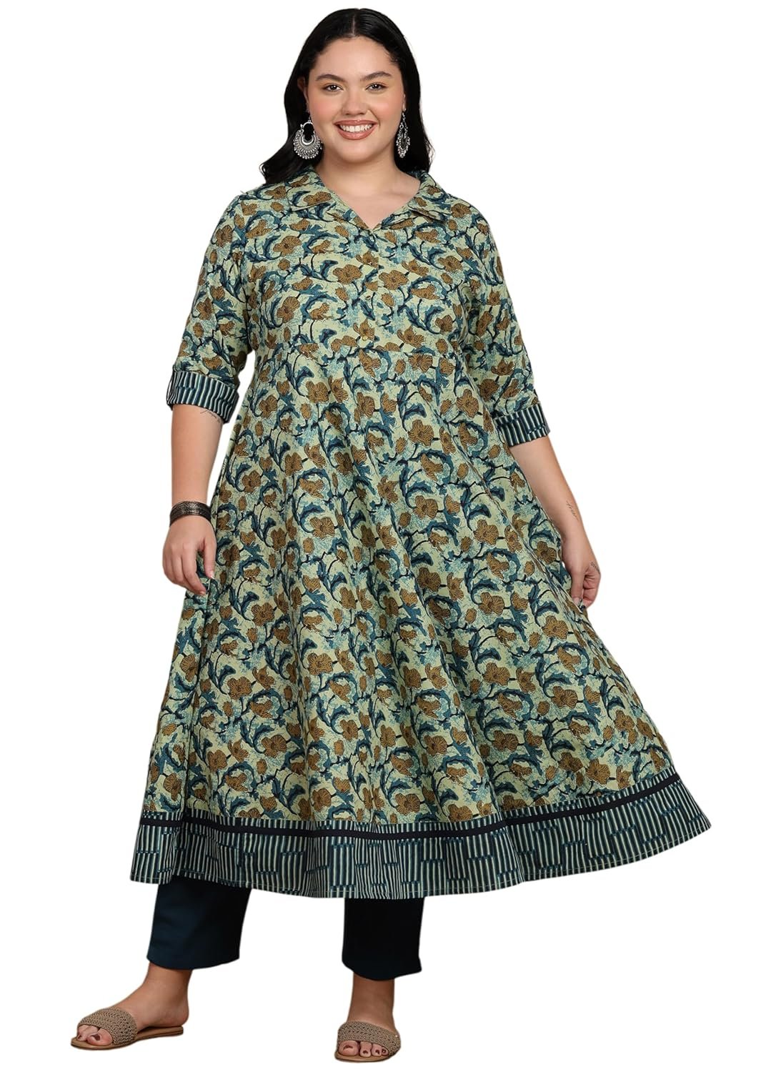 Yash Gallery Women's Cotton Relaxed Fit Anarkali Kurta fashion